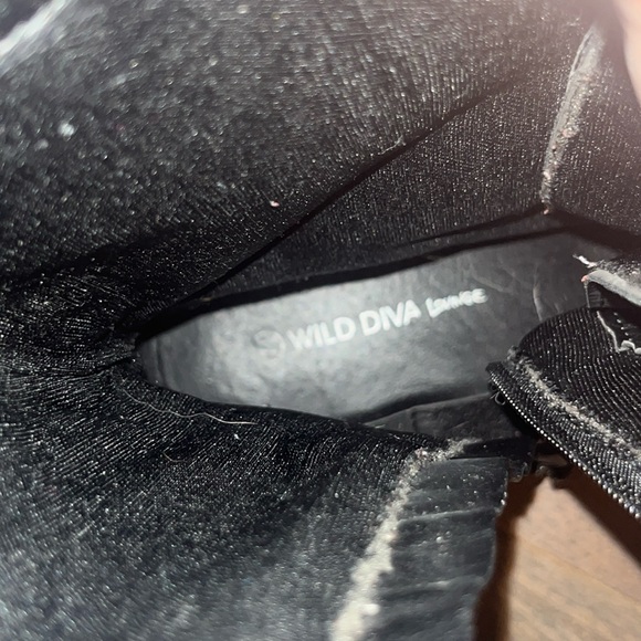 Wild Diva Lounge Black Moto Boots Zip & Lace Up Grunge Style 7.5 - Picture 8 of 9